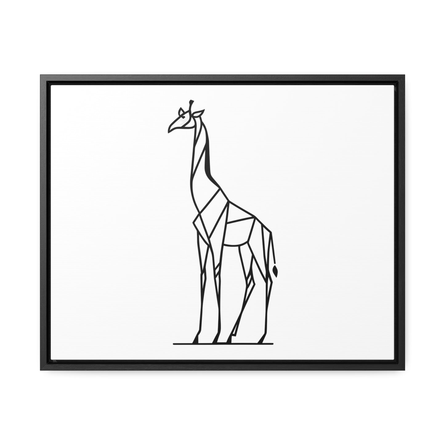 Geometric Giraffe Silhouette - Gallery Canvas Wraps, Horizontal Frame