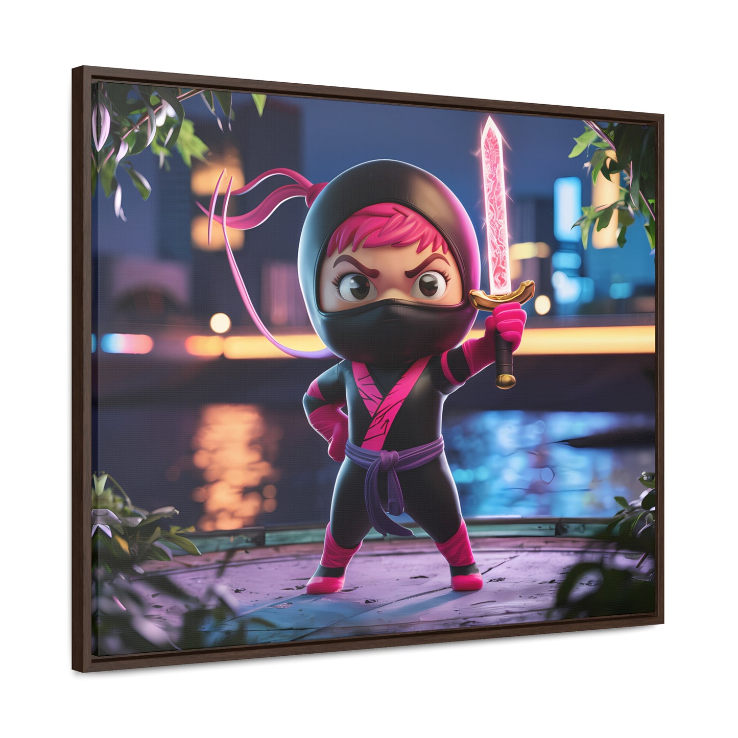 Blade of the Pink Ninja - Gallery Canvas Wraps, Horizontal Frame