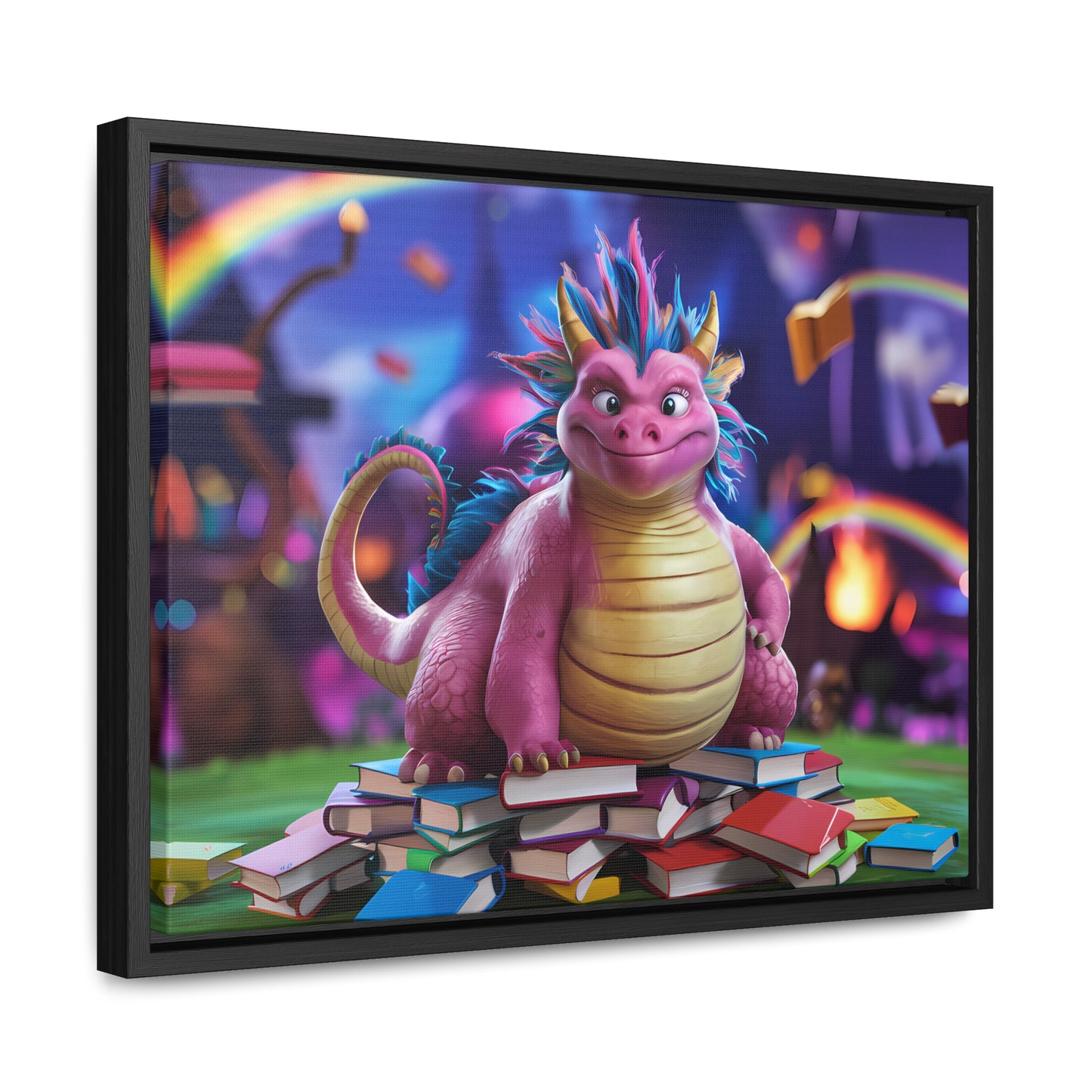 "Guardian of the Magical Library" - Gallery Canvas Wraps, Horizontal Frame