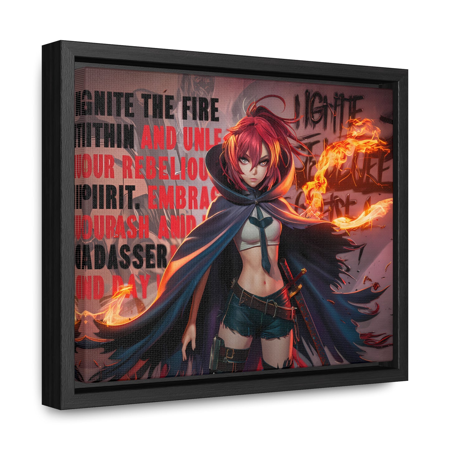 Rebel Flame Warrior - Gallery Canvas Wraps, Horizontal Frame