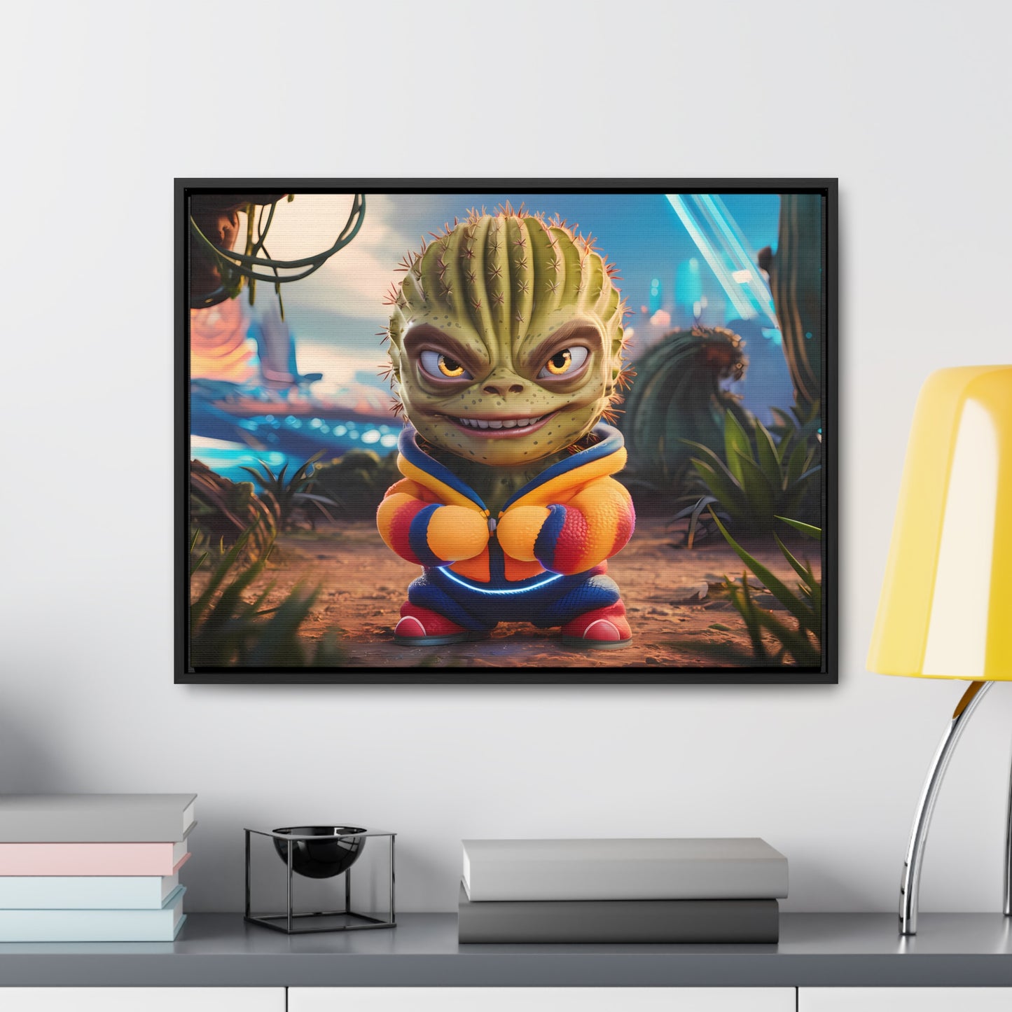 "Desert Champion: The Prickly Warrior" - Gallery Canvas Wraps, Horizontal Frame