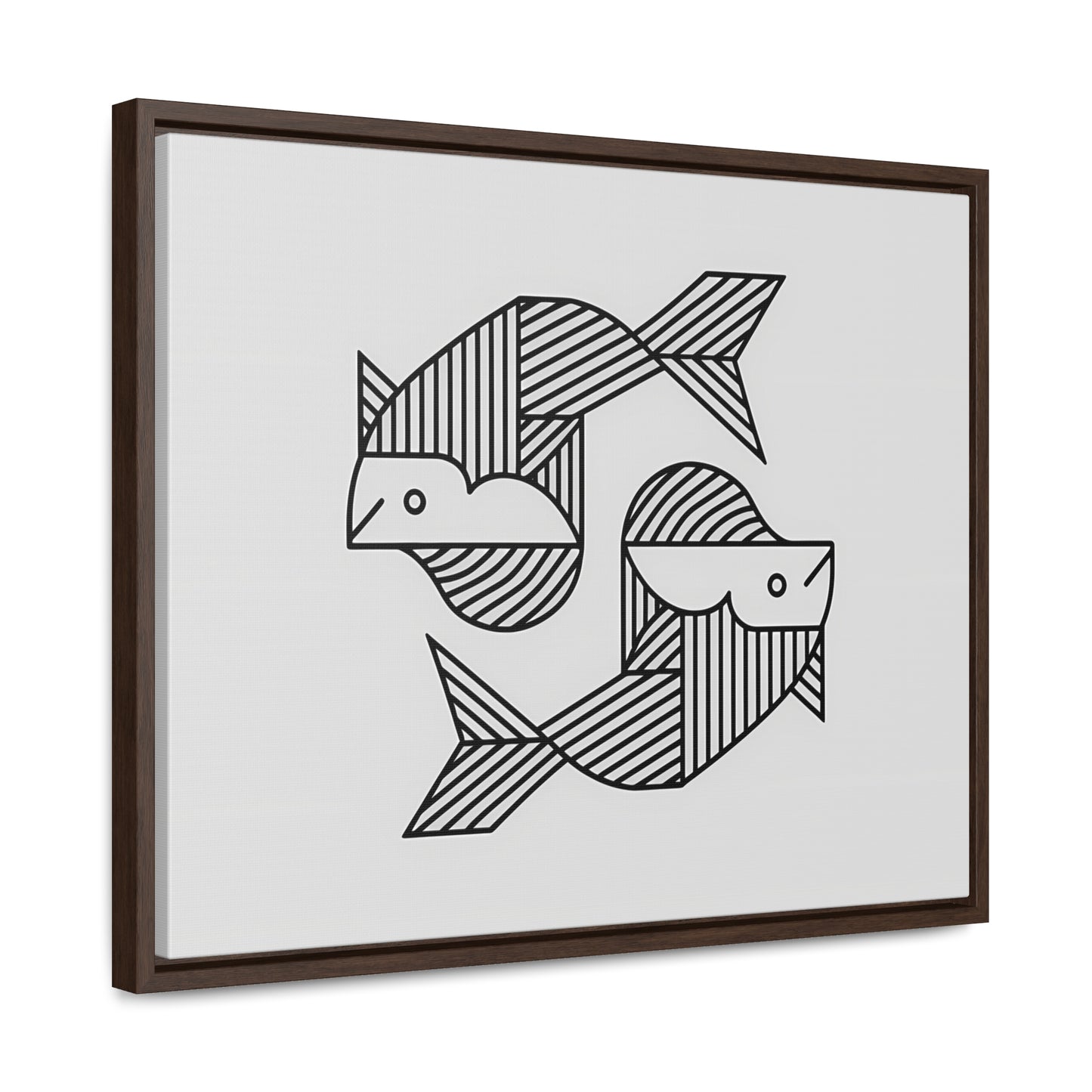 Pisces in Geometric Harmony - Gallery Canvas Wraps, Horizontal Frame