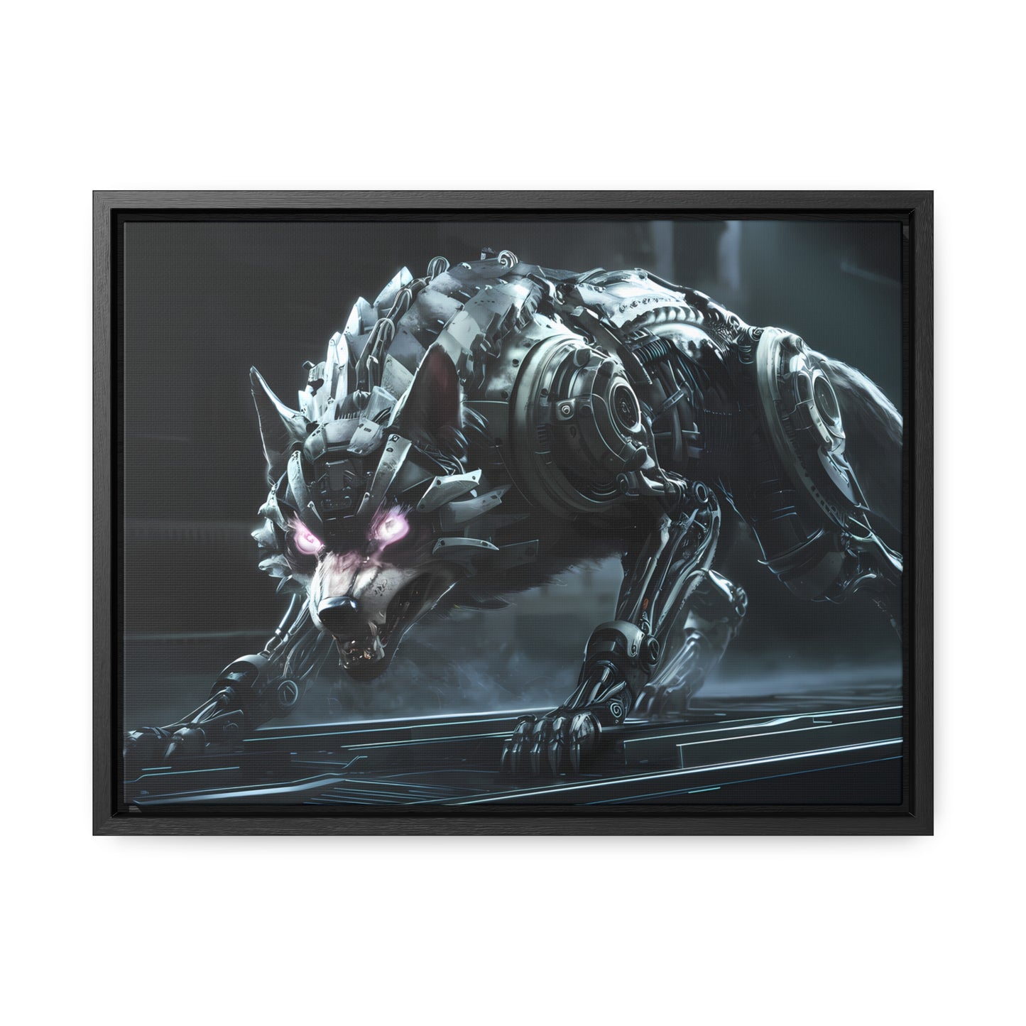 Cybernetic Alpha Wolf - Gallery Canvas Wraps, Horizontal Frame