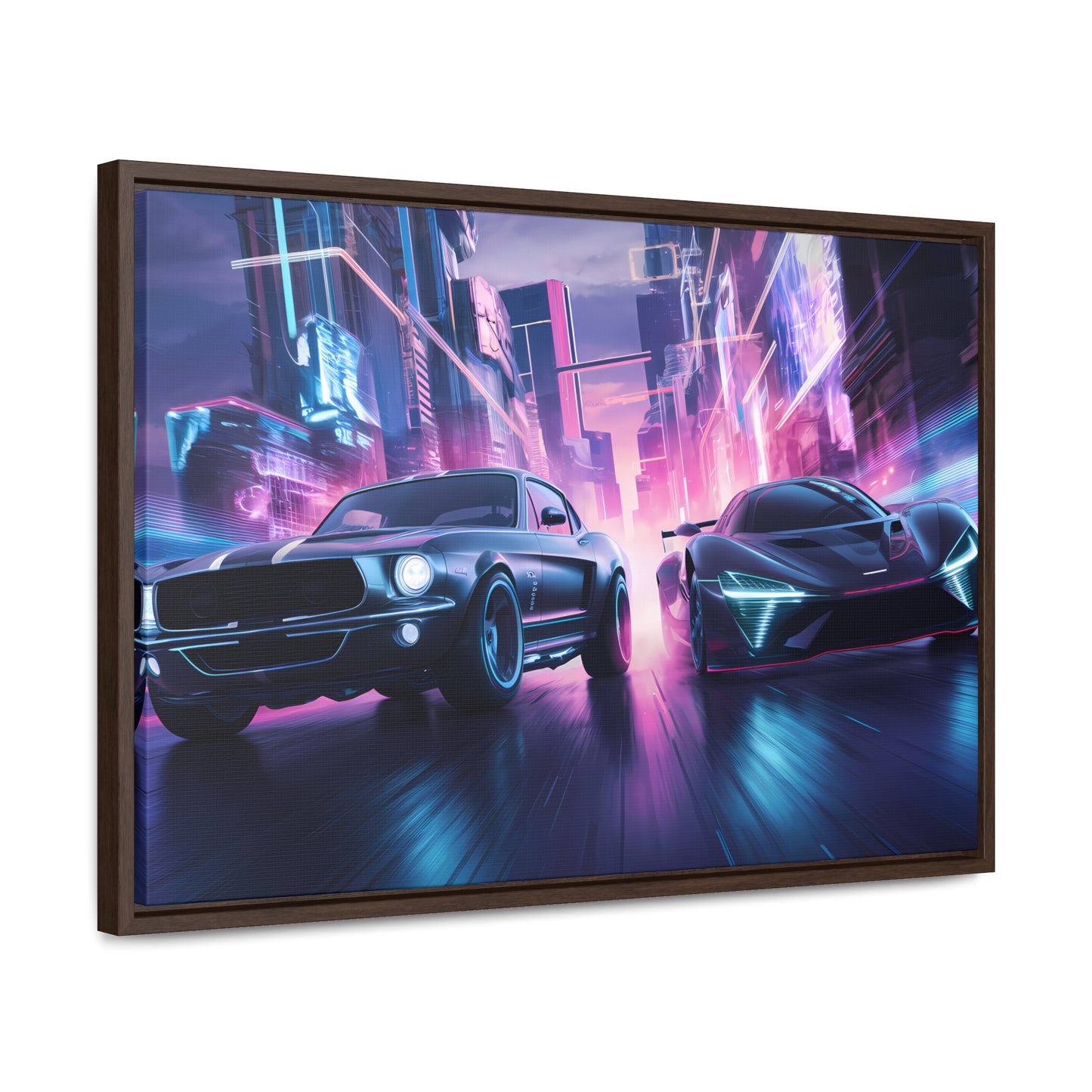 Neon Speed Duel - Gallery Canvas Wraps, Horizontal Frame