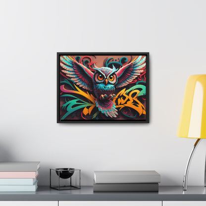 Vibrant Owl Symphony - Gallery Canvas Wraps, Horizontal Frame