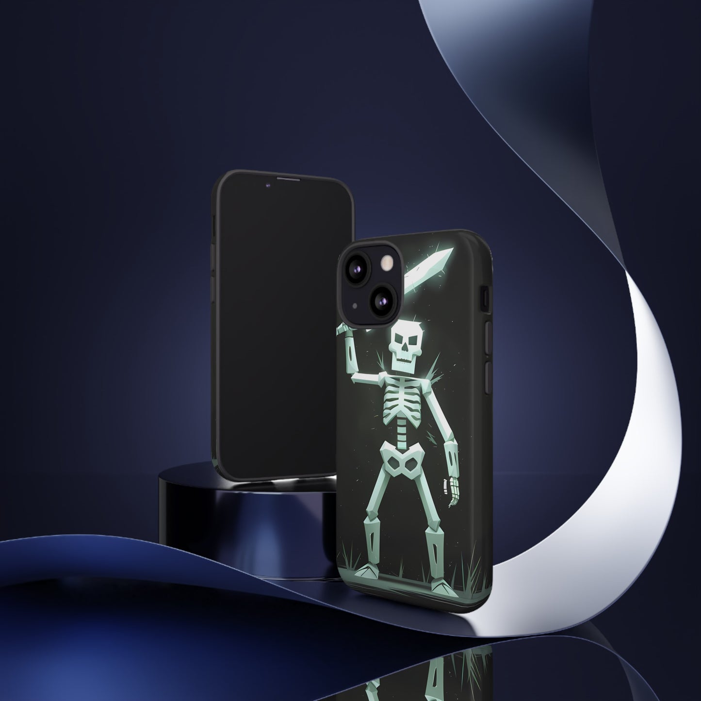 Geometric Skeleton Swordsman - Smartphone Tough Cases