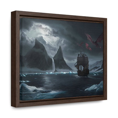 Dragons Over the Frozen Abyss - Gallery Canvas Wraps, Horizontal Frame