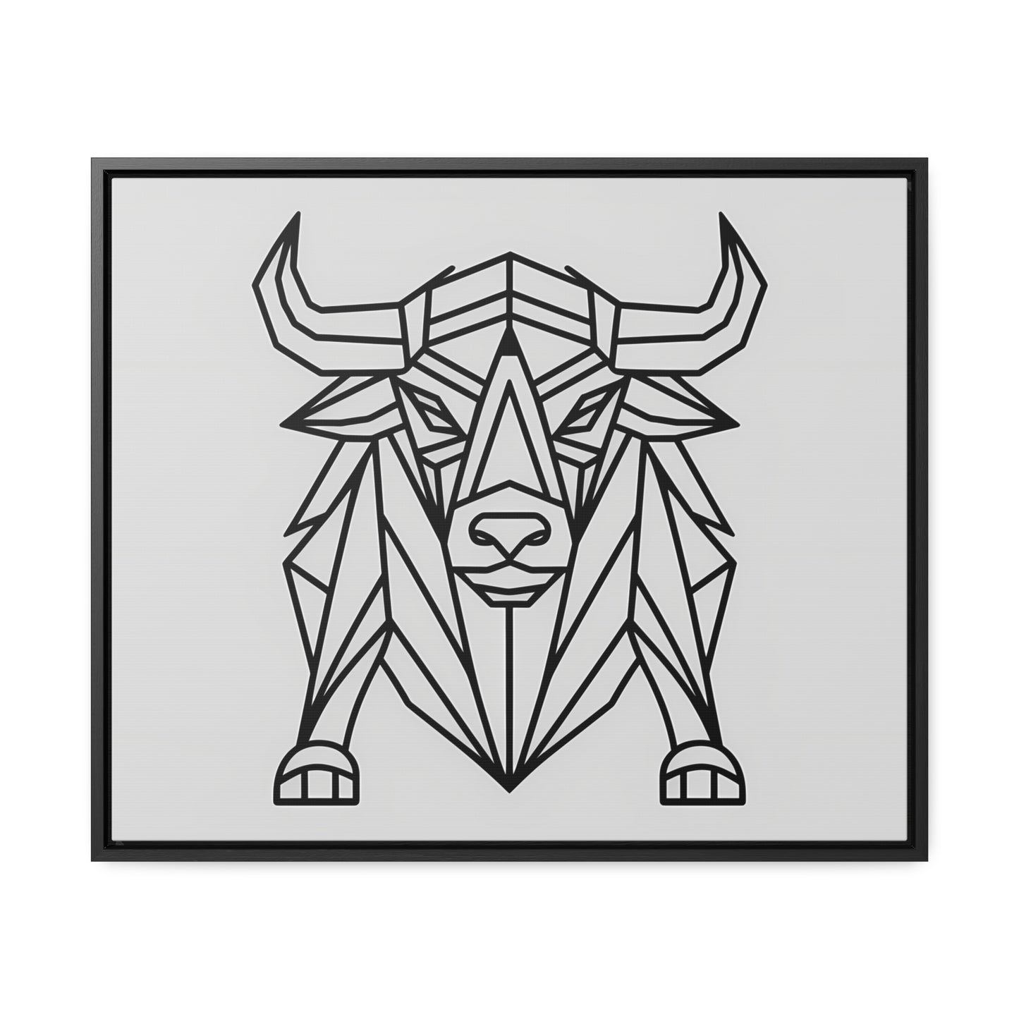 Geometric Bull - Gallery Canvas Wraps, Horizontal Frame