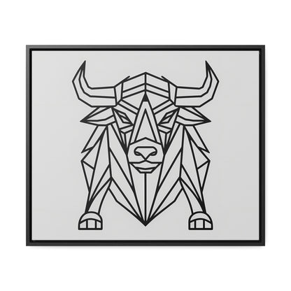 Geometric Bull - Gallery Canvas Wraps, Horizontal Frame