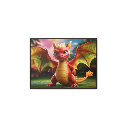 "Playful Baby Dragon in a Magical Forest" - Gallery Canvas Wraps, Horizontal Frame