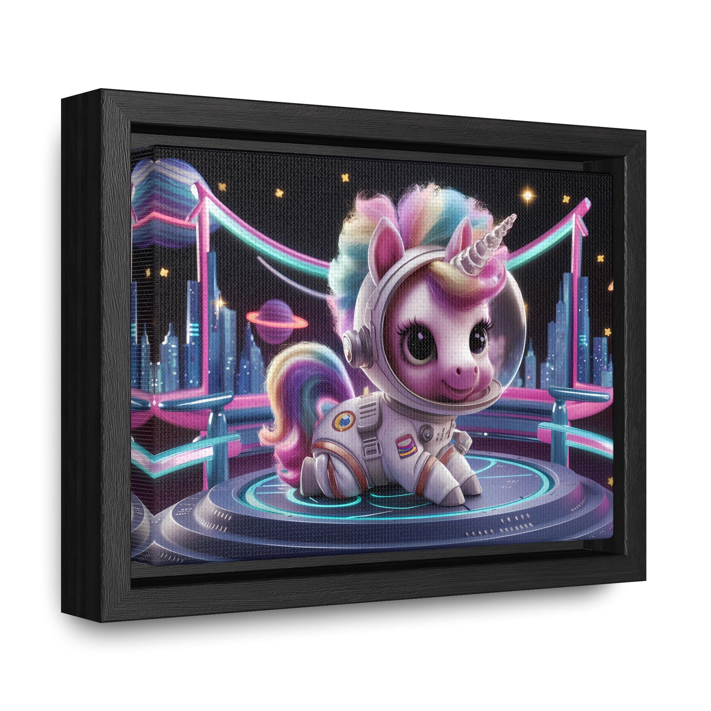 "Galactic Unicorn Explorer" - Gallery Canvas Wraps, Horizontal Frame