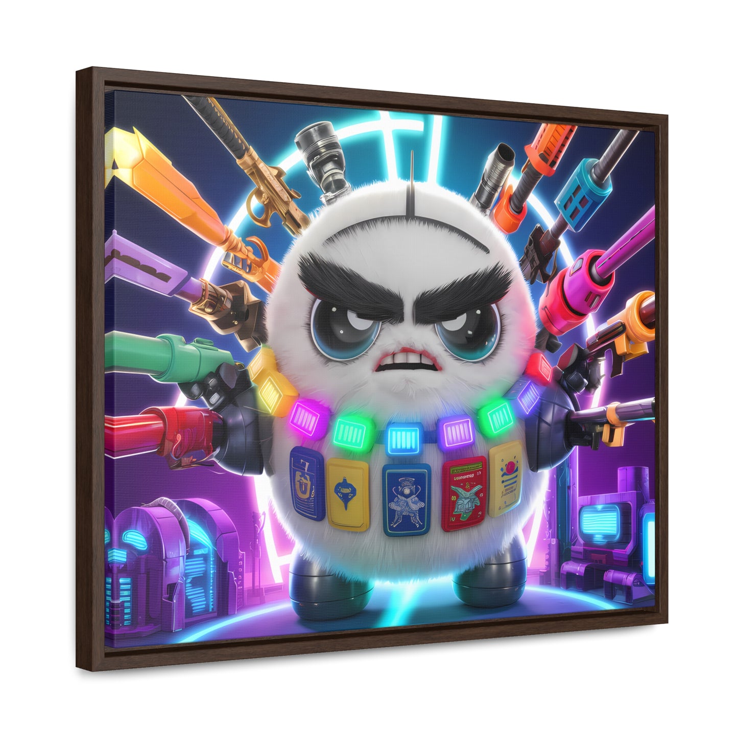 Battle-Ready Fluffbot: The Ultimate Arsenal - Gallery Canvas Wraps, Horizontal Frame