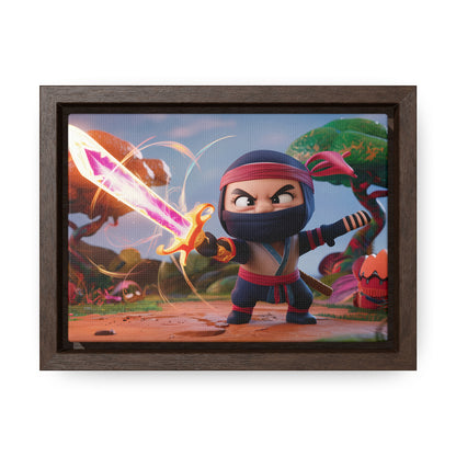 Ninja's Radiant Blade Adventure - Gallery Canvas Wraps, Horizontal Frame