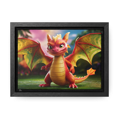 "Playful Baby Dragon in a Magical Forest" - Gallery Canvas Wraps, Horizontal Frame