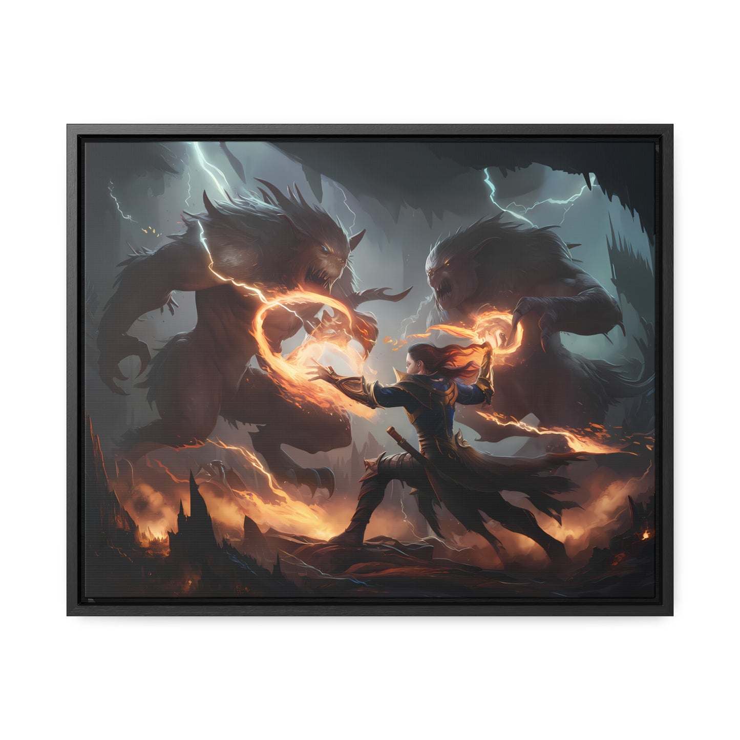 Duel of Thunder and Flame - Gallery Canvas Wraps, Horizontal Frame