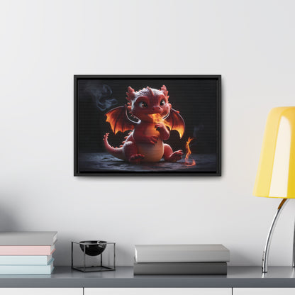 "Baby Dragon's First Flame" - Gallery Canvas Wraps, Horizontal Frame