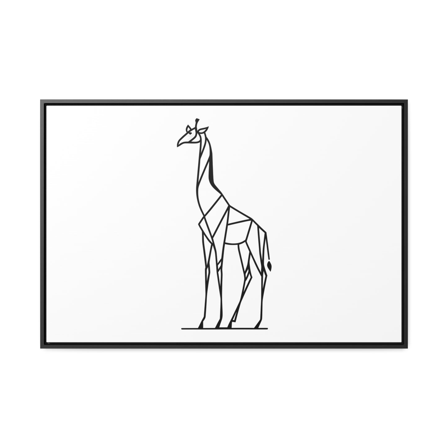 Geometric Giraffe Silhouette - Gallery Canvas Wraps, Horizontal Frame