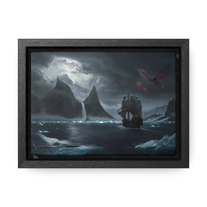 Dragons Over the Frozen Abyss - Gallery Canvas Wraps, Horizontal Frame