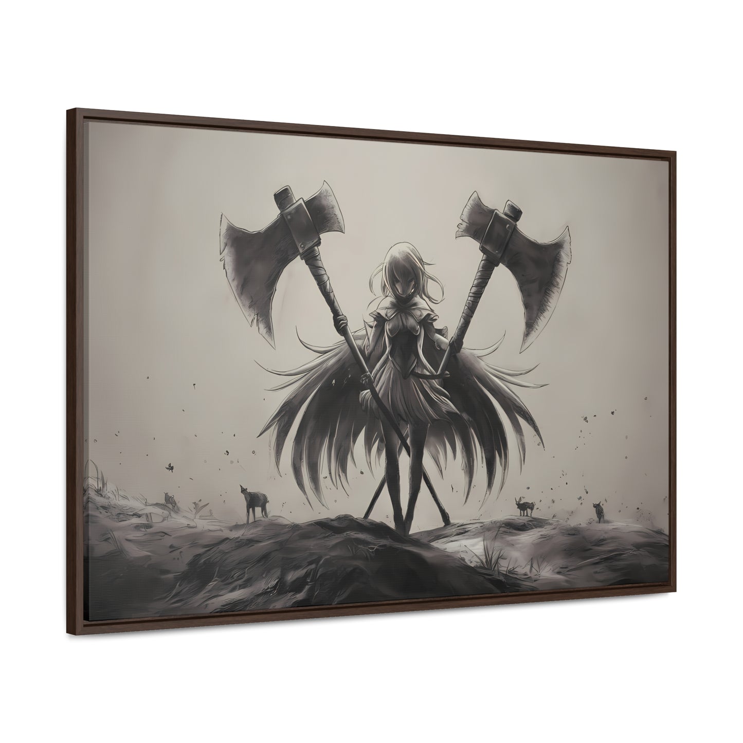 "Abyssal Valkyrie" - Gallery Canvas Wraps, Horizontal Frame