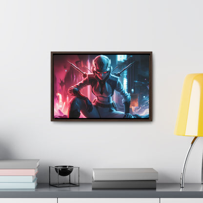 Cybernetic Valkyrie: Neon Enforcer - Gallery Canvas Wraps, Horizontal Frame