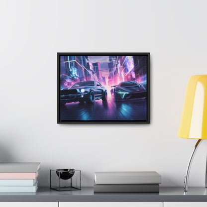 Neon Speed Duel - Gallery Canvas Wraps, Horizontal Frame