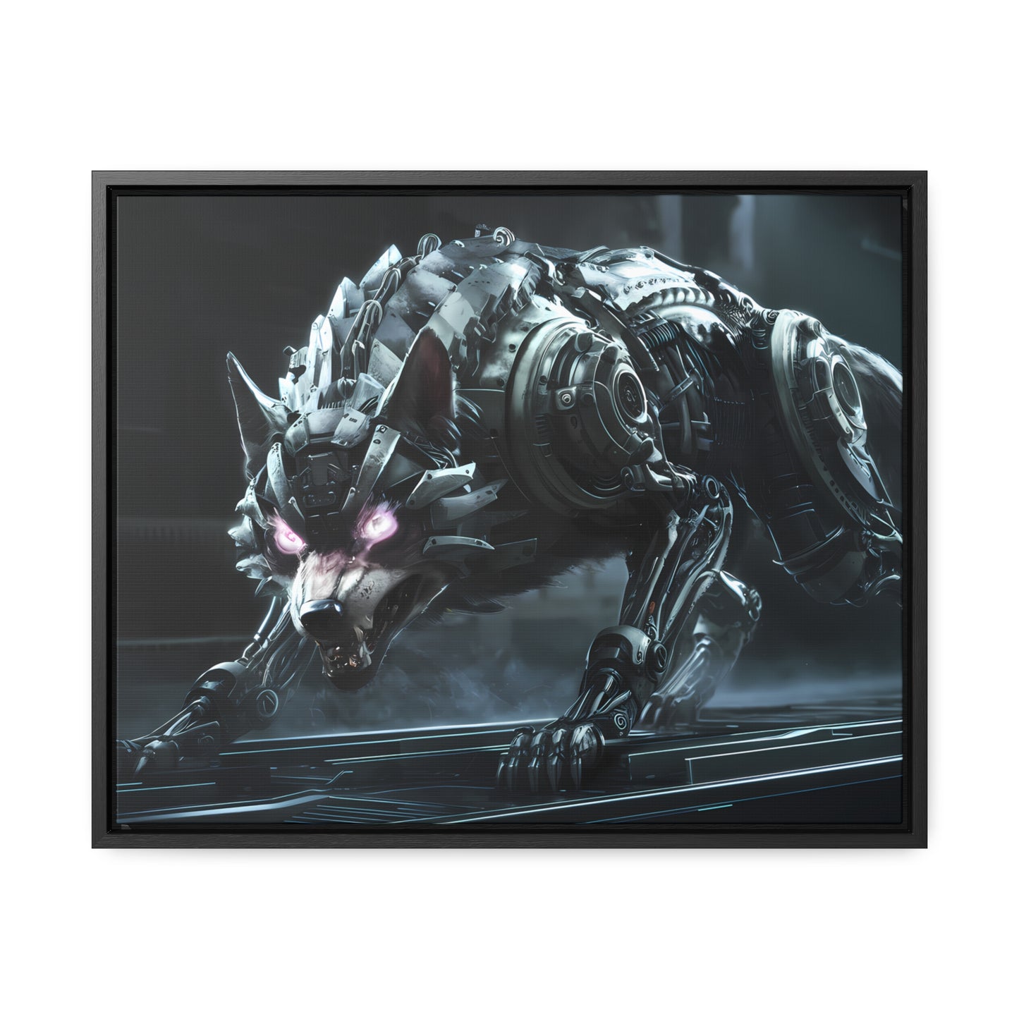 Cybernetic Alpha Wolf - Gallery Canvas Wraps, Horizontal Frame