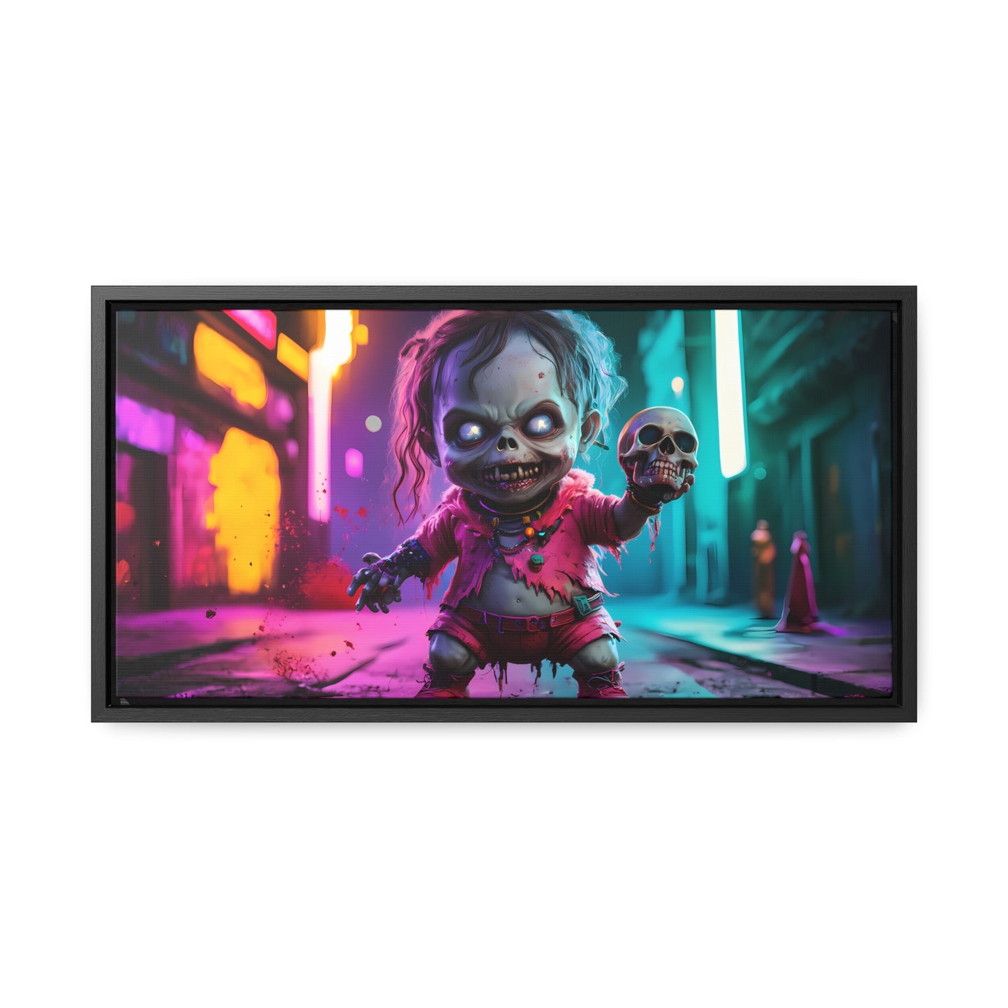 Nightmare in Neon City - Gallery Canvas Wraps, Horizontal Frame