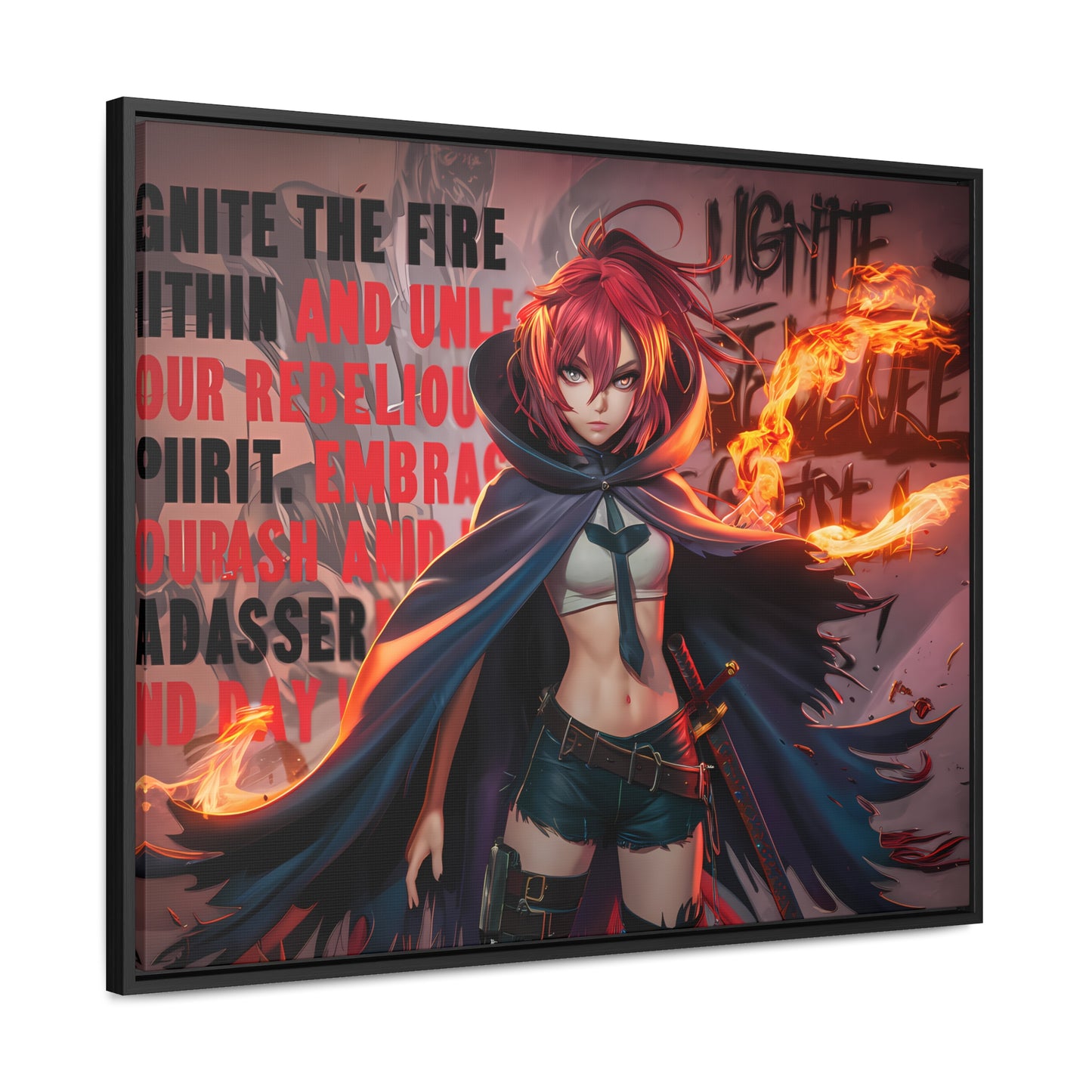 Rebel Flame Warrior - Gallery Canvas Wraps, Horizontal Frame