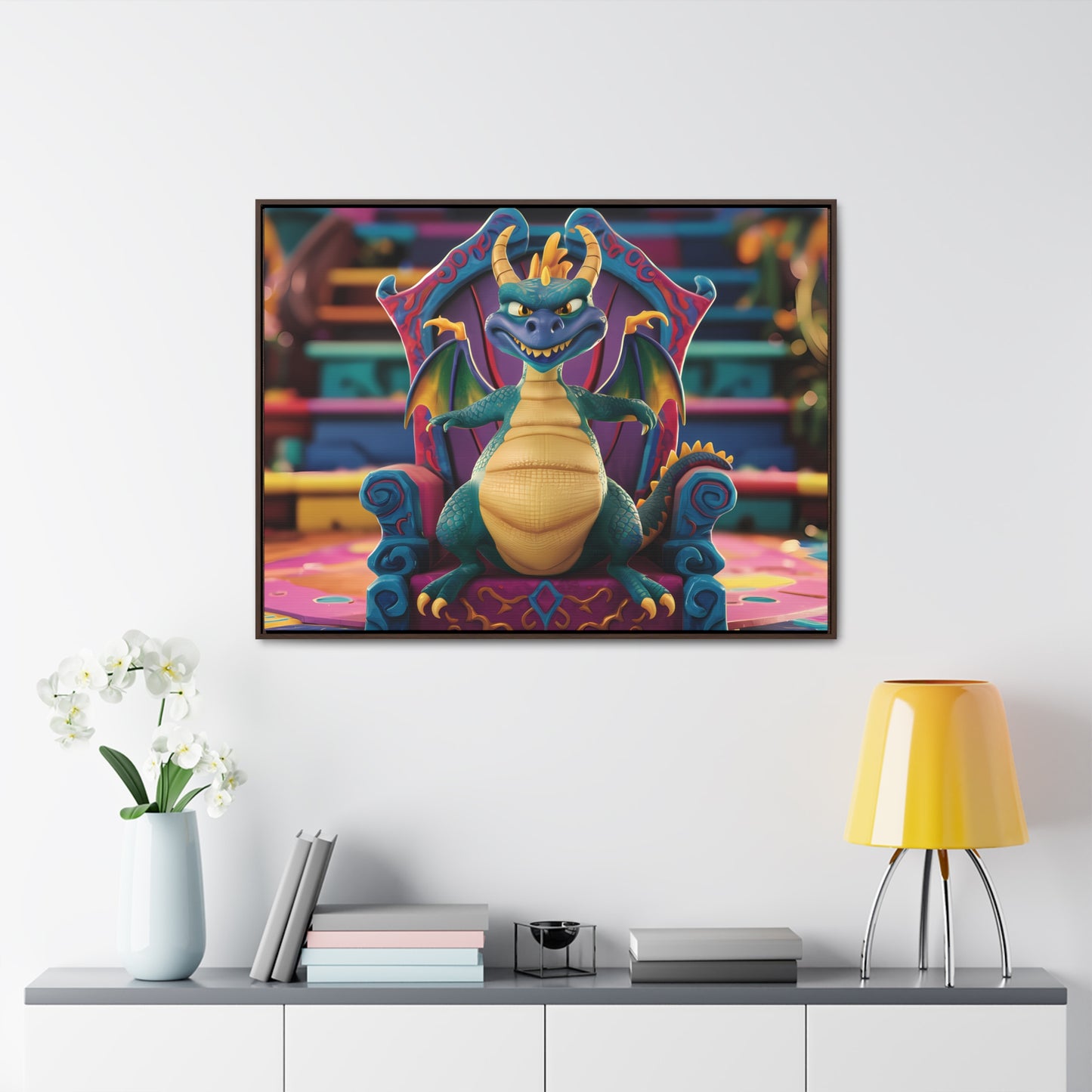 Dragon King on His Throne - Gallery Canvas Wraps, Horizontal Frame