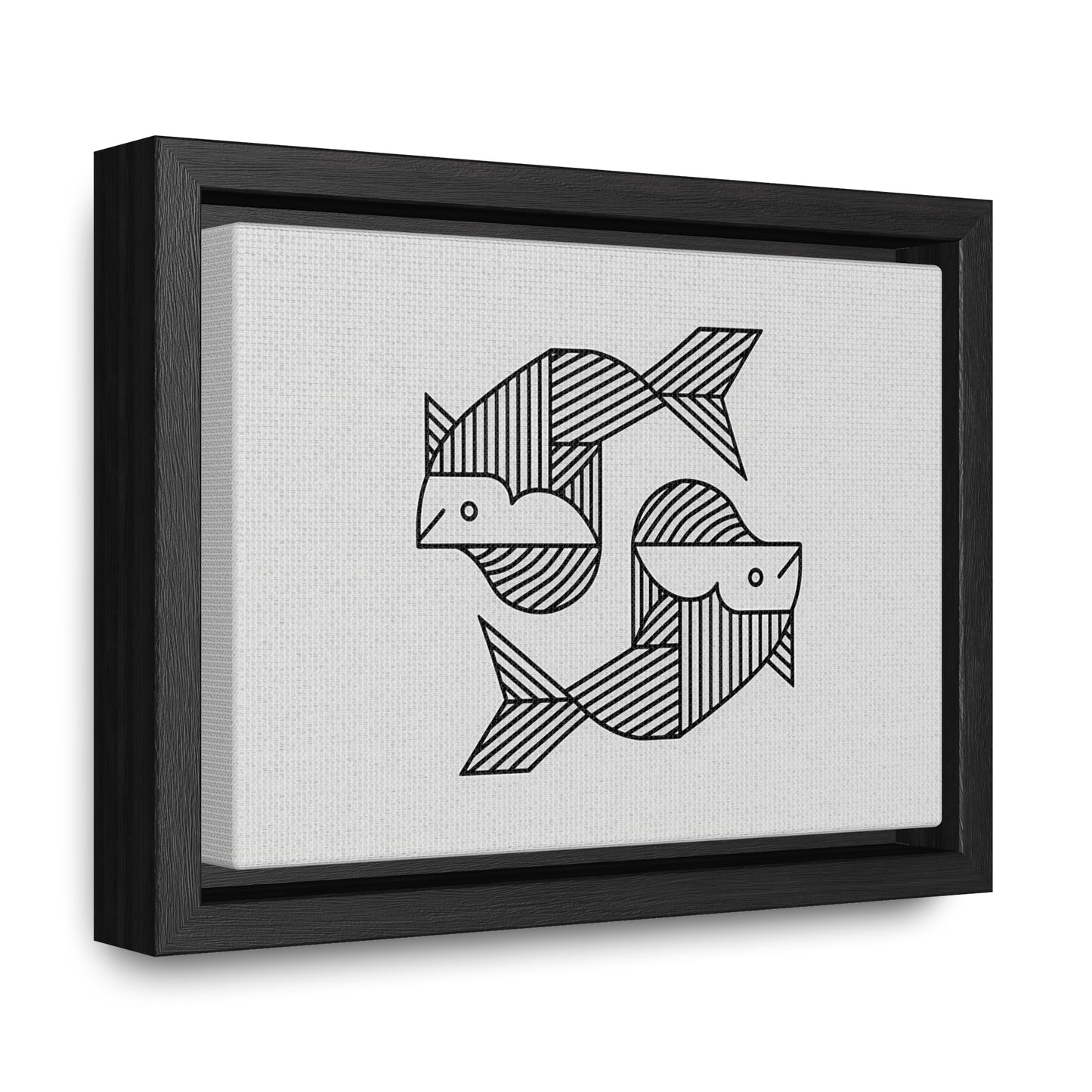 Pisces in Geometric Harmony - Gallery Canvas Wraps, Horizontal Frame