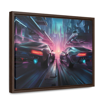 Neon Horizon: Velocity Clash - Gallery Canvas Wraps, Horizontal Frame