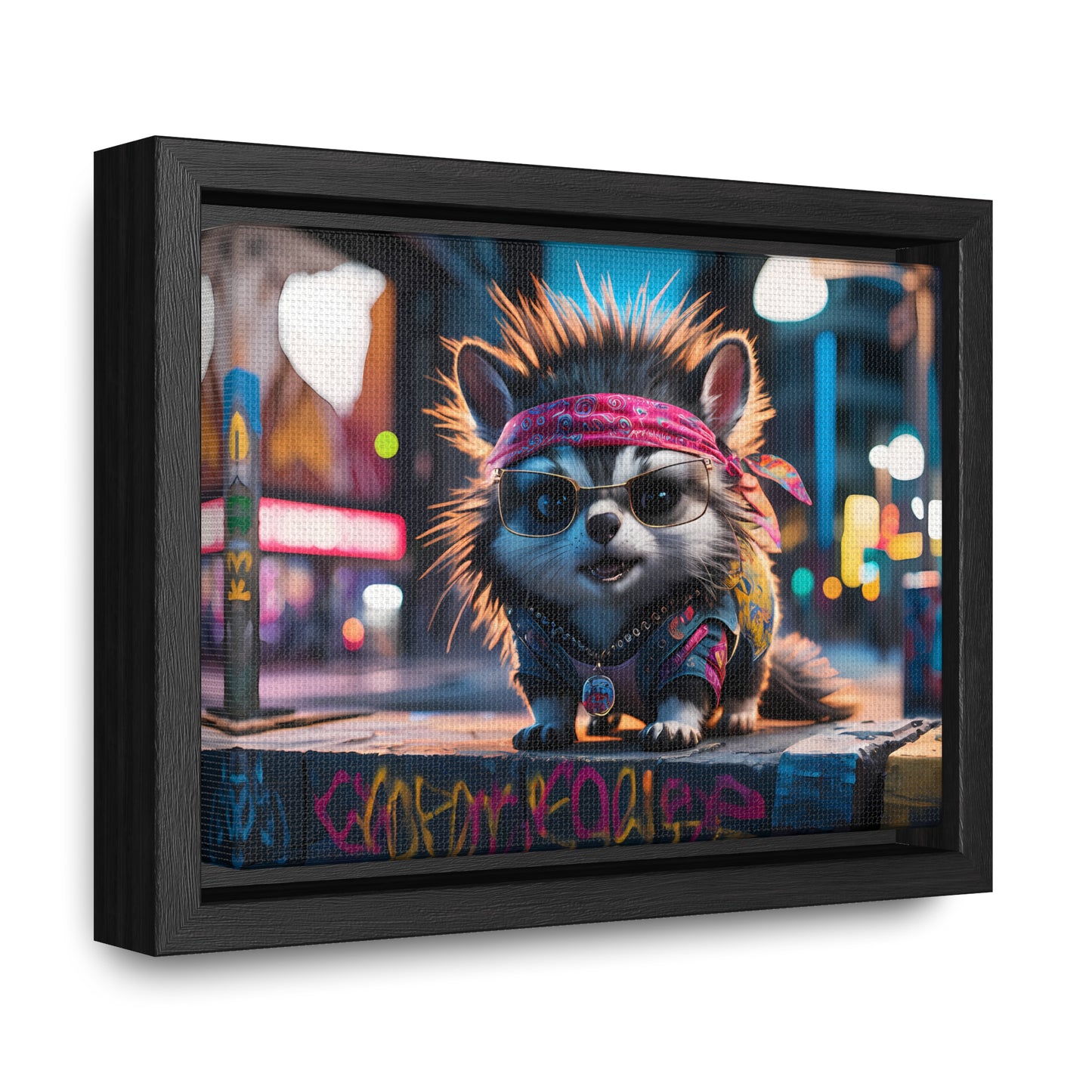 Rebel Pup on the Streets - Gallery Canvas Wraps, Horizontal Frame