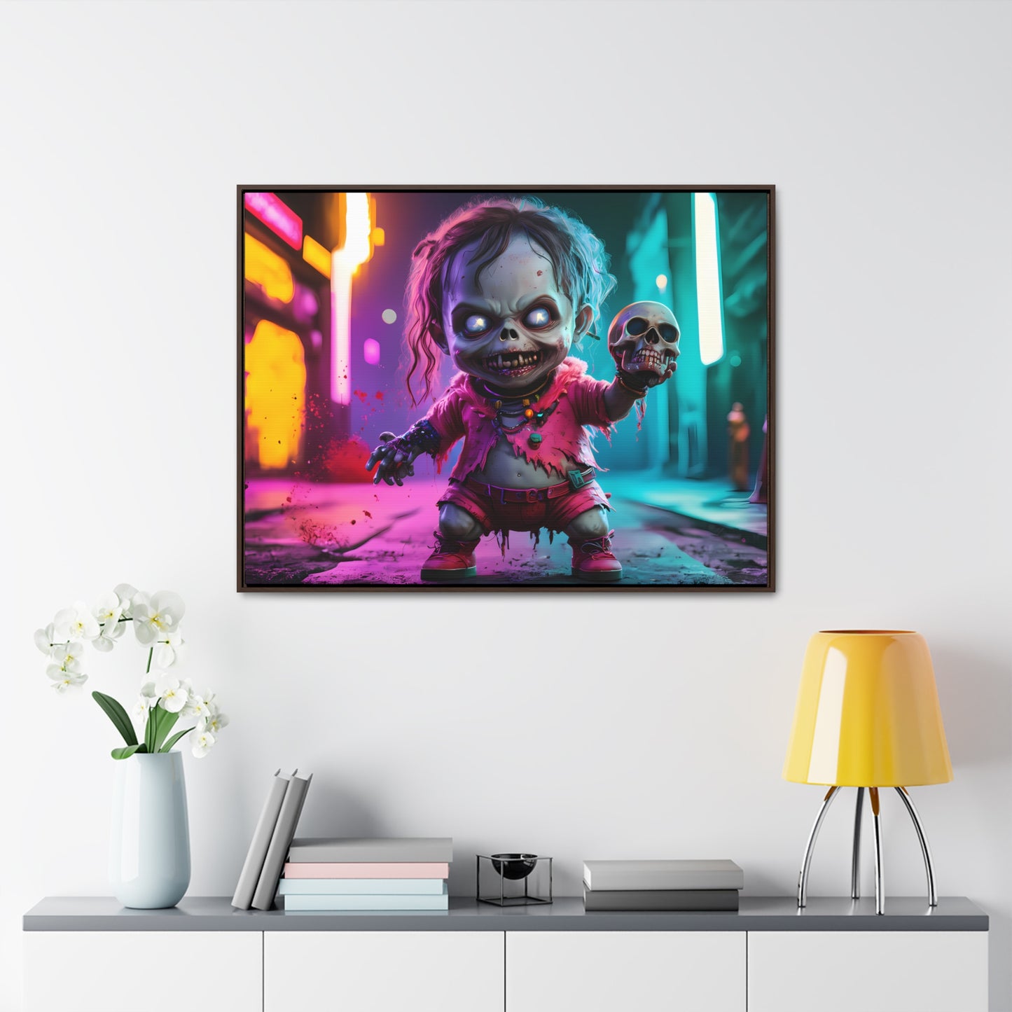 Nightmare in Neon City - Gallery Canvas Wraps, Horizontal Frame