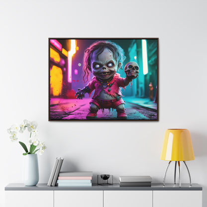 Nightmare in Neon City - Gallery Canvas Wraps, Horizontal Frame