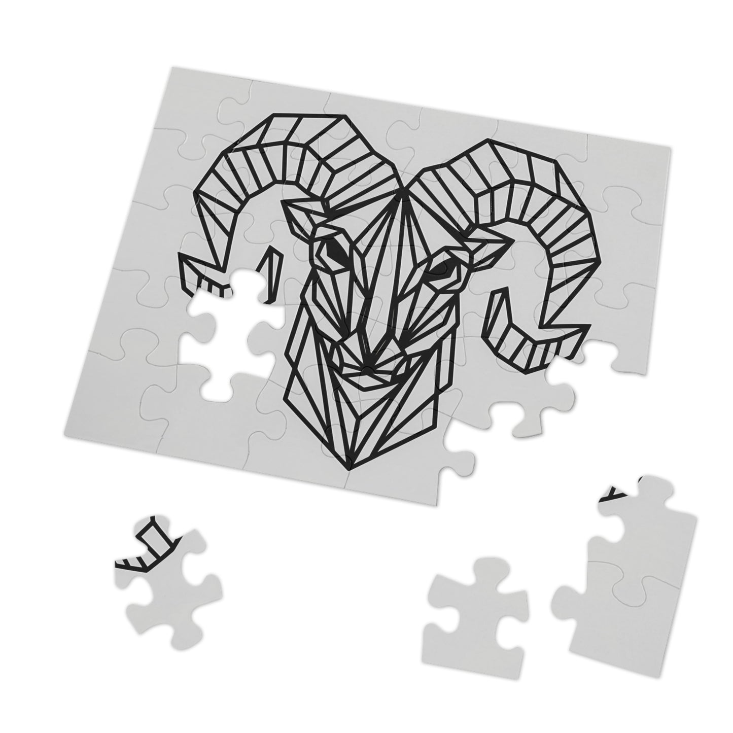 Geometric Ram's Head - Jigsaw Puzzle (30, 110, 252, 500,1000-Piece)