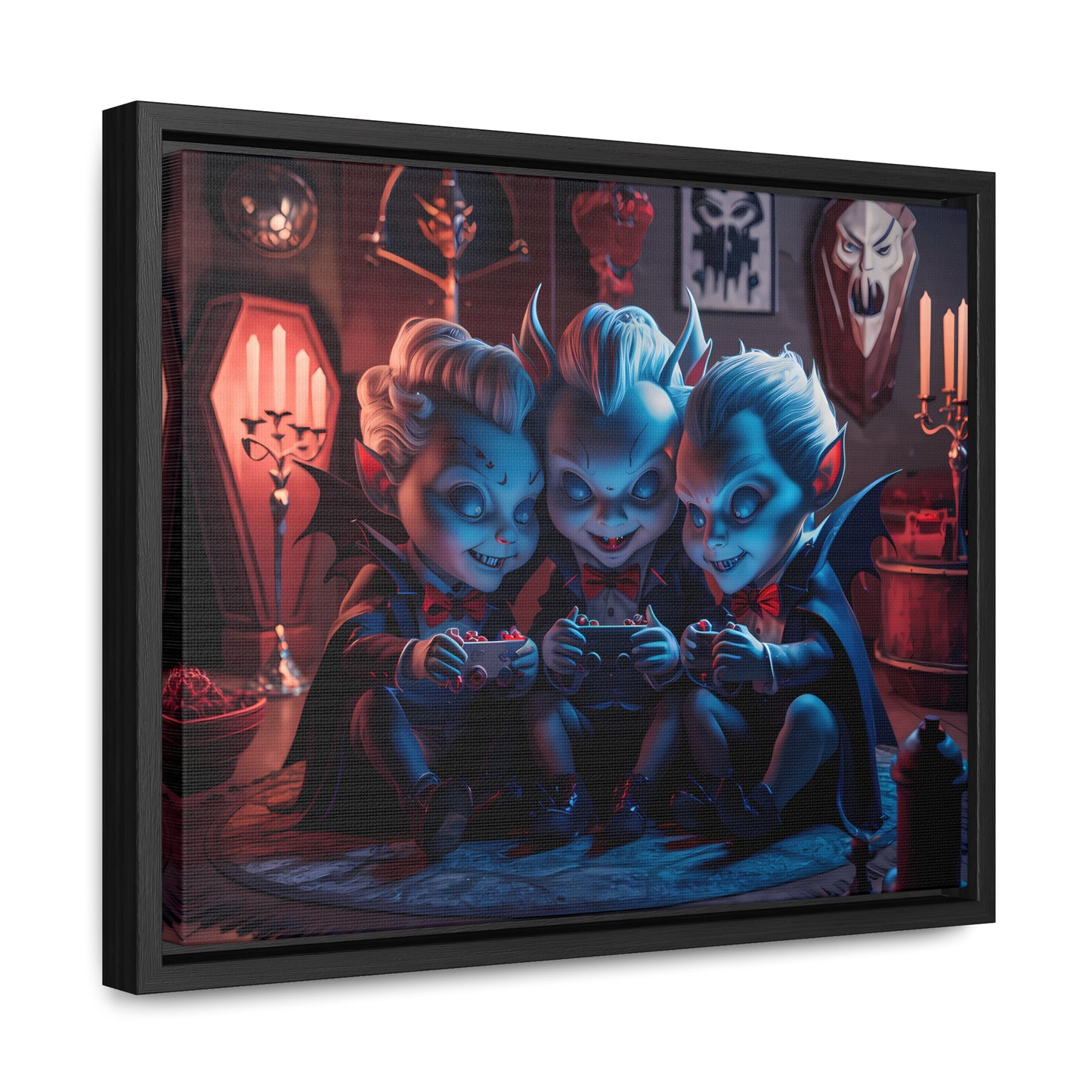 "Night of the Gaming Vampires" - Gallery Canvas Wraps, Horizontal Frame