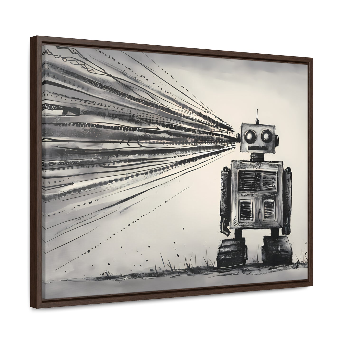 Echoes of the Machine Mind - Gallery Canvas Wraps, Horizontal Frame