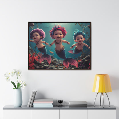 Aquatic Mischief - Gallery Canvas Wraps, Horizontal Frame