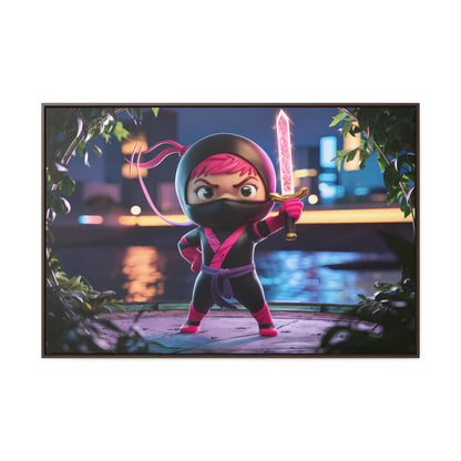 Blade of the Pink Ninja - Gallery Canvas Wraps, Horizontal Frame