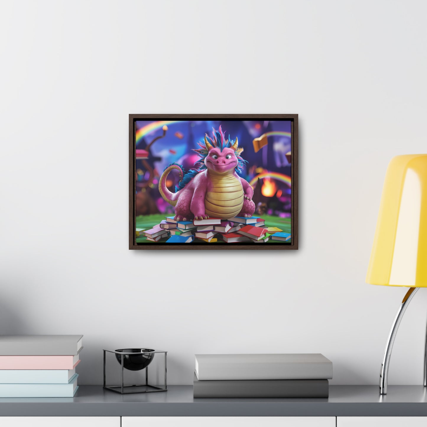 "Guardian of the Magical Library" - Gallery Canvas Wraps, Horizontal Frame