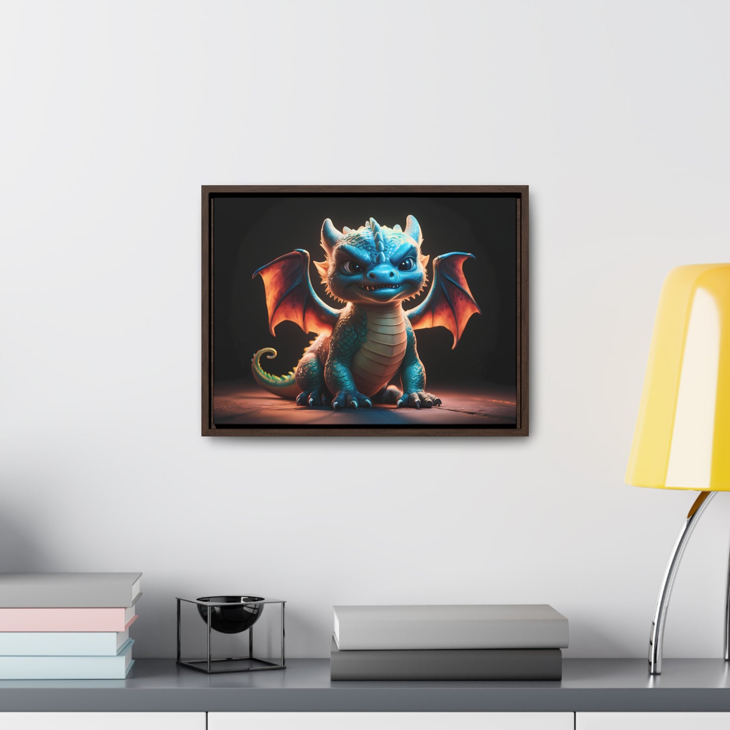 Fierce Baby Dragon Guardian - Gallery Canvas Wraps, Horizontal Frame