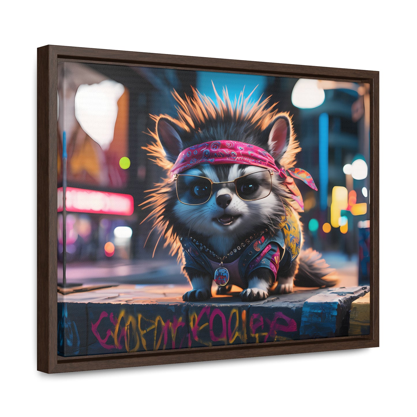 Rebel Pup on the Streets - Gallery Canvas Wraps, Horizontal Frame