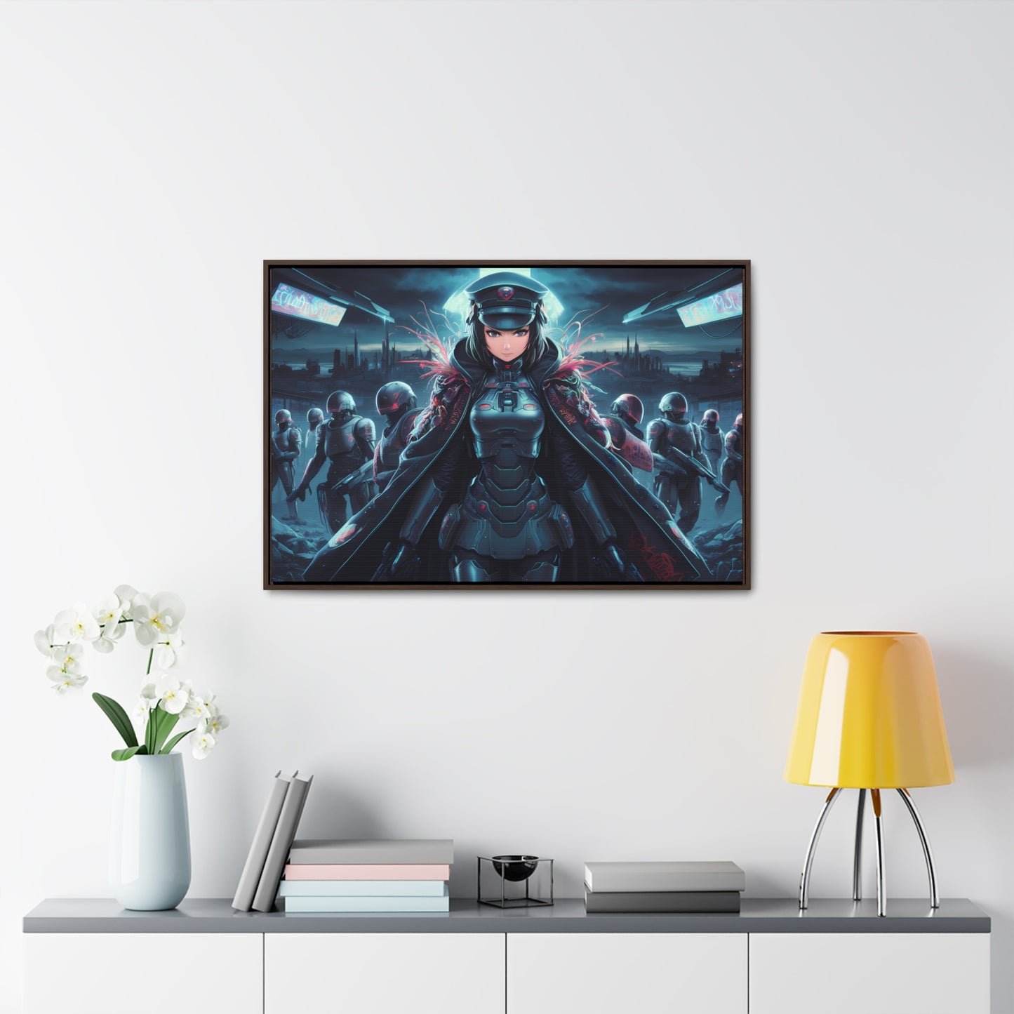 Cybernetic Enforcer: Rise of the Neon Syndicate - Gallery Canvas Wraps, Horizontal Frame