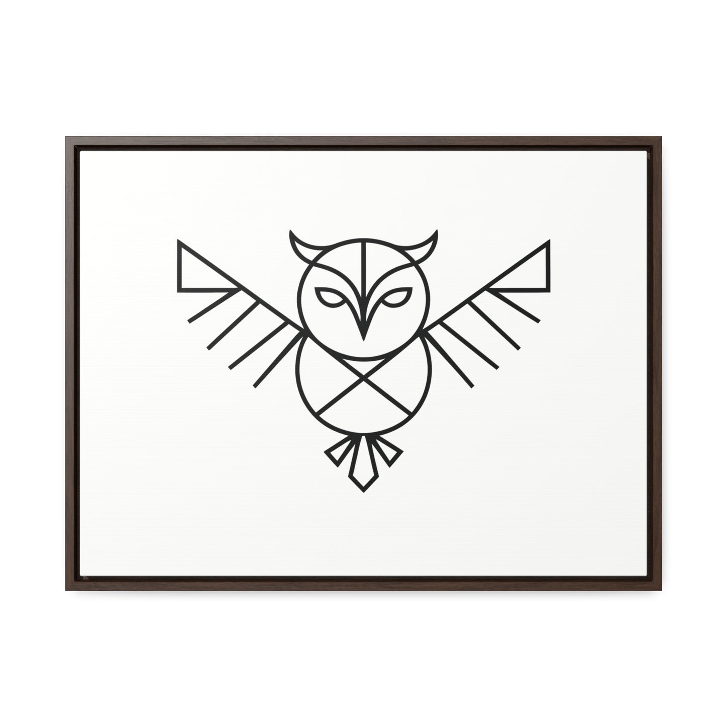 Geometric Owl Symbol - Gallery Canvas Wraps, Horizontal Frame