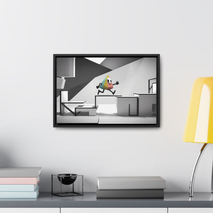 Geometric Adventure in Monochrome World - Gallery Canvas Wraps, Horizontal Frame