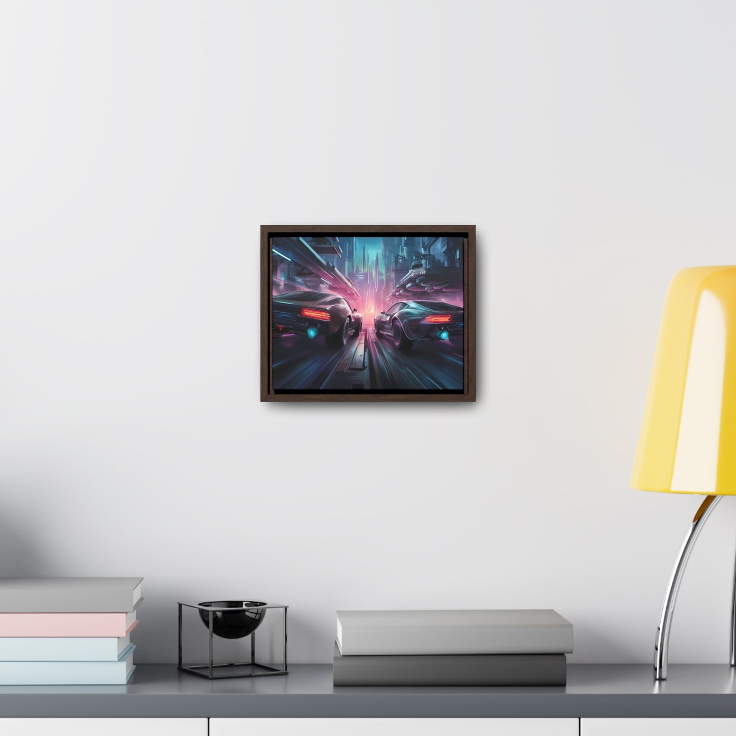 Neon Horizon: Velocity Clash - Gallery Canvas Wraps, Horizontal Frame