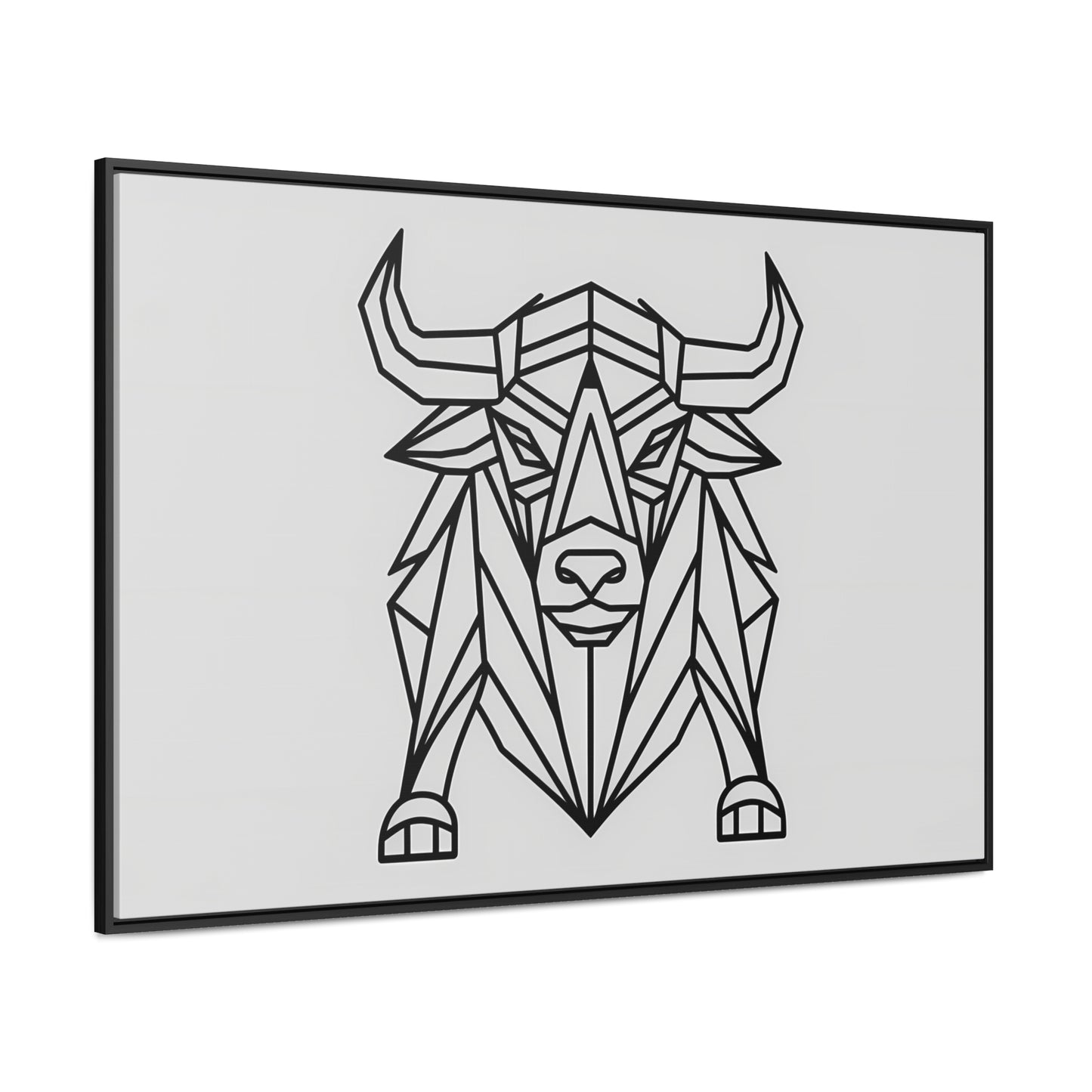 Geometric Bull - Gallery Canvas Wraps, Horizontal Frame