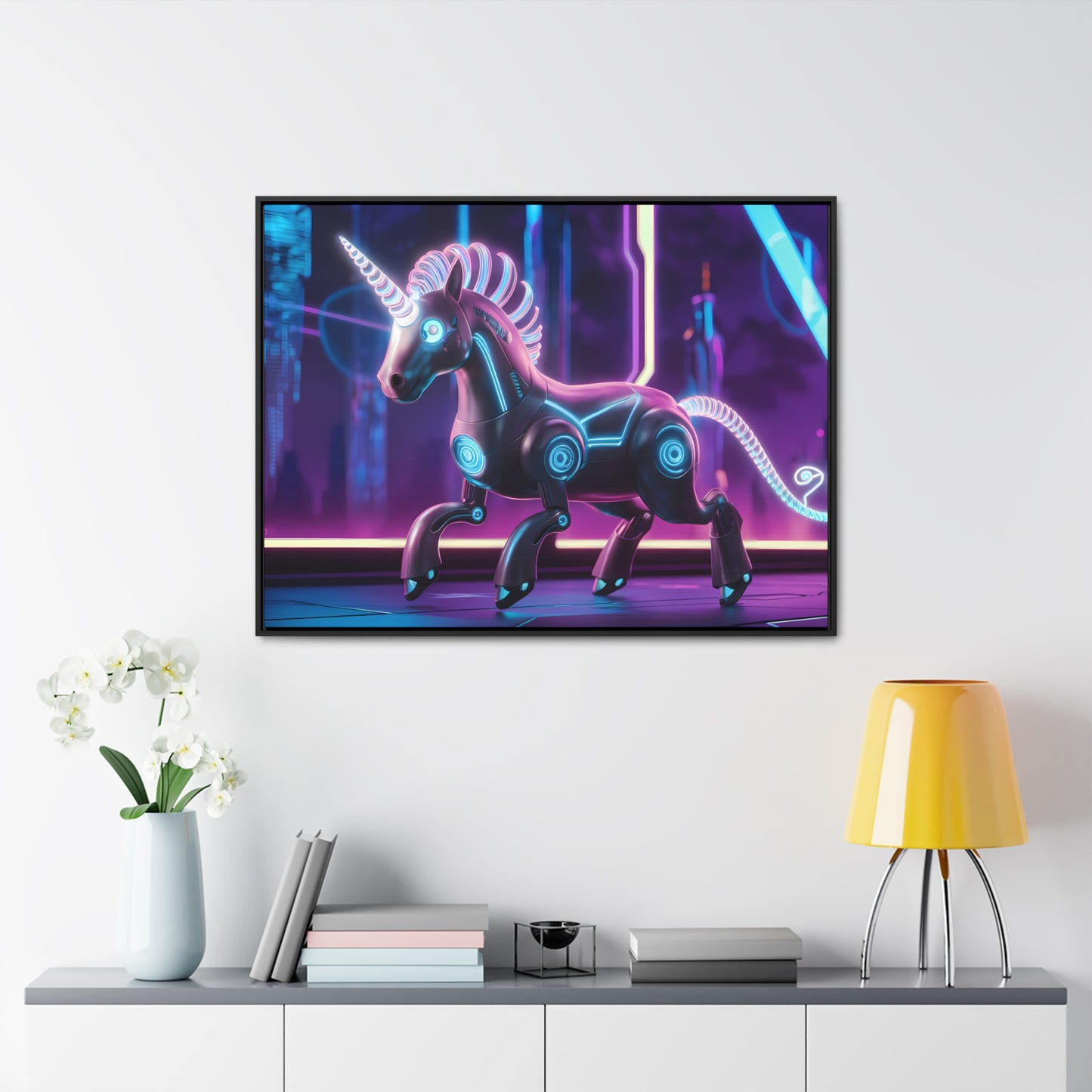 Cybernetic Unicorn - Gallery Canvas Wraps, Horizontal Frame