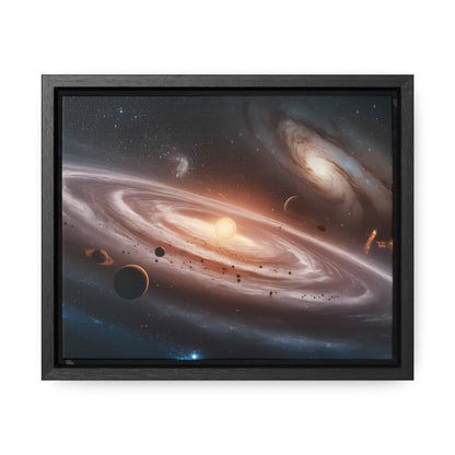 Celestial Symphony: The Dance of Galaxies and Planets - Gallery Canvas Wraps, Horizontal Frame