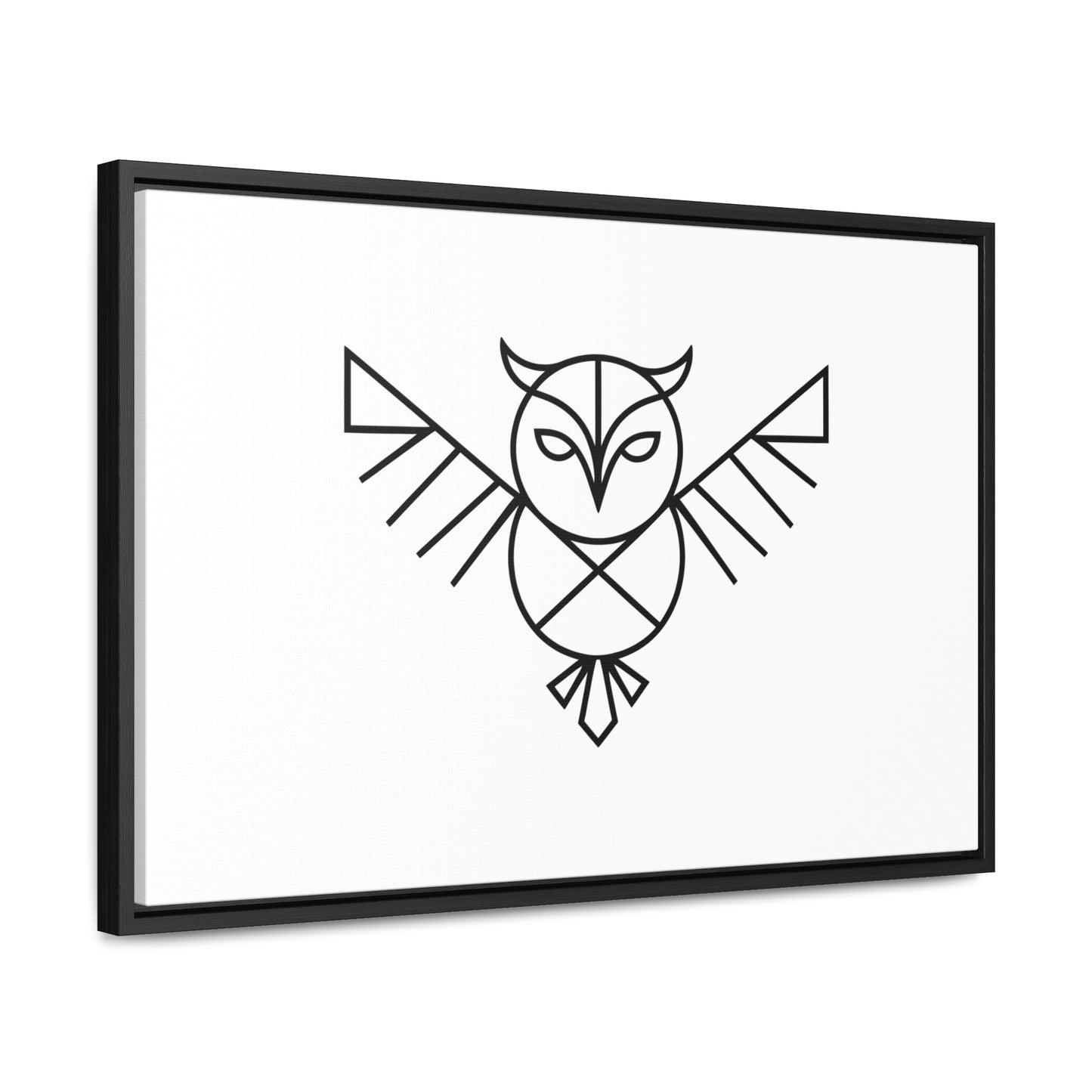 Geometric Owl Symbol - Gallery Canvas Wraps, Horizontal Frame